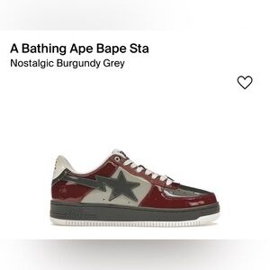 A Bathing Ape Bape Sta Nostalgic Burgundy Grey Shoes